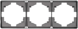 Рамка Round 
Miele Round,  3 поста,   цвет - титан,  горизонтальная,  пластмасса,  KR-78-0753-2,  Kranz
 - PULSAL.RU
