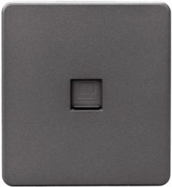 Розетка компьютерная
Miele Round,  одинарная,   цвет - титан,  пластмасса,  KR-78-0724-2,  Kranz
 - PULSAL.RU