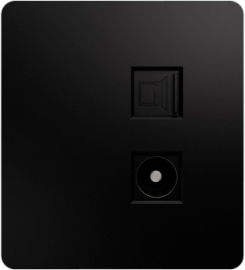 Розетка оконечная TV+RJ45 
Miele Round,  телевизионная (TV),  одинарная,   цвет - оникс,  пластмасса,  KR-78-0722-3,  Kranz
 - PULSAL.RU